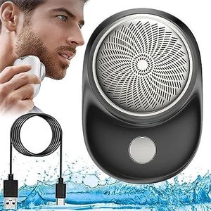 Upgrade krachtig stormscheerapparaat voor mannen, oplaadbaar USB-scheerapparaat voor mannen, mini-scheerapparaat draagbare elektrische scheerapparaten Vaderdaggeschenken (kleur: zwart)