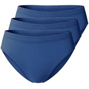 Yenita - Set van 3 - Microvezel Heupslips - Marineblauw - Naadloos Ondergoed