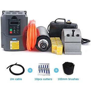 Spindel Motor, 2.2kw Spindel Watergekoelde Kit Er20 Frezen Spindel Motor + 2.2KW VFD + 80 Klem + Waterpomp + 13 Stks ER20 + 1 M Kabel For CNC Router(White,110)
