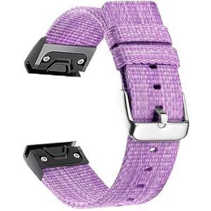 Nylon Armband met Metalen QuickFit Armband, Geschikt voor Garmin Enduro 2 / Descent MK1 MK2 MK2i, Armband geschikt voor Coros Vertix 2, 26 mm Armband (Kleur: Paars, Maat: Voor Garmin Enduro)
