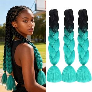 ShowJarlly Kunsthaar,Ombre Jumbo Braid Haarverlängerung 24"", Box Braid zum Einflechten African Hair