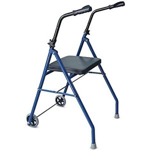 KRXSOBNV, Mobiliteit Walker Walkers for senioren met stoelen en 2-wiel opklapbaar loophulpmiddel Loopframe Verstelbare hoogte Lichtgewicht for ouderen gehandicapten,Blauw ，Looprek