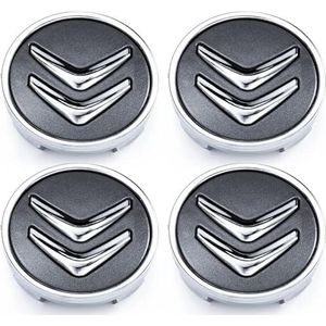 Centrum Wieldoppen - 60 mm - Vervangende Wielnaaf Afdekking - Geschikt voor Citroen C1 C3 C4 C5 C6 DS3