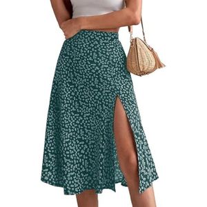 GerRit Skirt Women Summer Wrapped Skirts Beach Holiday Clothes High Waist Floral Print Midi Skirt-color 1-xl