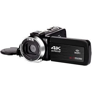Videocamera, 4K videocamera camcorder wifi digitale vlogging camera 4 8MP Ingebouwde vullicht touchscreen live streaming for vlog-opname(128 G SD Card,AF1)