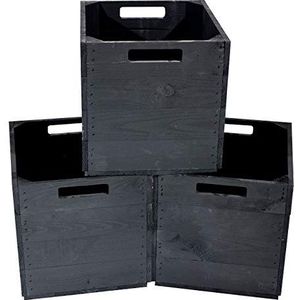 Moooble Zwarte Kallax kist voor IKEA kast | 32x37,5x32,5 cm | stevige houten kisten ook voor zware inhoud zoals boeken | eenvoudig & mooi (2)