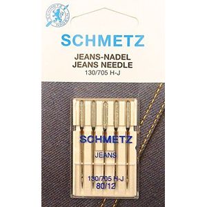 5 Schmetz jeans naaimachines naalden (platte kolf) 130/705 H-J dikte 80/12