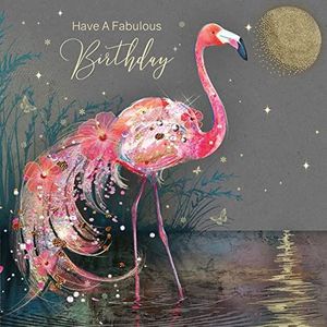 Cherry Orchard Vrouwelijke Fabulous Verjaardagskaart - Flamingo Moonlight