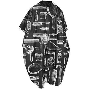 TRIXES Kapmantel – Patroon Zwart Groot Formaat Waterproof Unisex Professionele Kappers/Haarstylisten Kapmantel voor haarstyling, kapsels en haarkleuring
