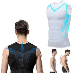 Maynox Vitaboost Compression Shirt, Maynox Vest - Ionic Shaping Sleeveless Shirt (White-1pcs,2XL)