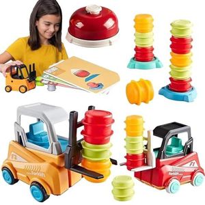 Ingenieur-vorkheftruck-transportspel, technische truck, vorkheftruck, educatief speelgoed voor 2 spelers, stapel- en matching-vaardigheidsspel voor personen vanaf 8 jaar
