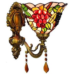 Tiffany Stijl Wandlamp Met Druivenontwerp, Decoratieve Glazen Lampenkap, Bar, Slaapkamer, Keuken, Restaurant, Caf É, Gang