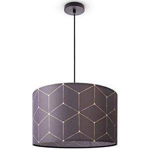 Paco Home Hanglamp Lampenkap Stof E27 Slaapkamer Rond Vintage Retro Cilinder Textiel