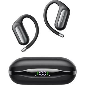 EarFit DS1 Open-ear hoofdtelefoon, filigraan oorhaak, sportoortelefoon, draadloze Bluetooth 6.0 oordopjes, 12 x 17 mm driver, sterke bas, 40 uur speeltijd, led-display, 4-microfoon ENC, comfortabel