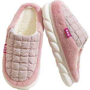 Pluche pantoffels Comfortabele dames slippers van traagschuim Lichtgewicht zachte winter warme pantoffels Antislip katoenen pantoffels (Color : Purple, Size : 38-39/25cm)