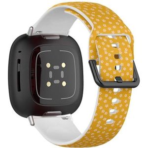 Sportbandje compatibel met Fitbit Sense / Sense 2 / Versa 4 / Versa 3 (Mustard Floral Ditsy Blender), siliconen armbandaccessoire