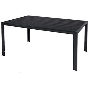 Mojawo XL aluminium tuintafel antraciet/zwart eettafel tuinmeubelen tafel non-wood imitatie hout weerbestendig 180x90x74cm