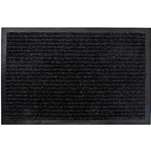 Spetebo Schoonloopmat zwart - 80 cm x 180 cm - deurmat deurmat buiten