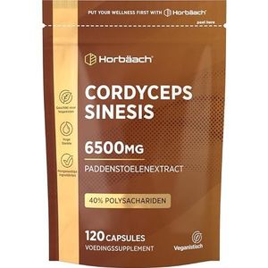 Cordyceps Capsules 6500 mg | 120 Veganistische Capsules met Hoge Sterkte Cordyceps Sinensis Mushroom Extract | van Horbaach