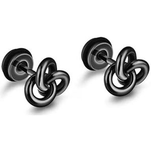 1-11 paar zwarte oorknopjes voor mannen vrouwen roestvrij staal kruis ketting hoepel bengelen oorbellen set piercing sieraden kpop oorbellen