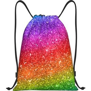 YWSOTRE Kleurrijke Glitter, Trekkoord Sackpack Unisex String Bag Sport Gym Bag Casual Dagrugzak Trekkoord Rugzak, M, zoals afgebeeld, Eén maat