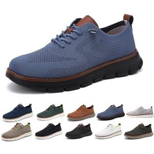 Ultracomfortabele orthopedische schoenen, heren casual mode wandelsneakers van mesh met antislipzool, instappers for in de stad(Blue,48 EU)