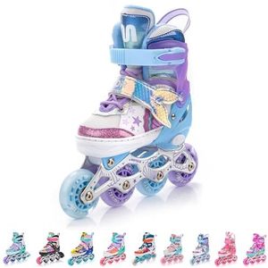 meteor® Inline Skates 4 in 1 voor Kinderen Jeugd Volwassen - Ideaal voor Jongens en Meisjes - Instelbare Maat