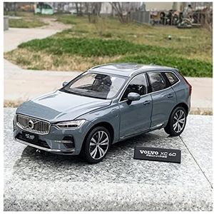 Schaal afgewerkte modelauto 1:18 Voor VOLVO XC60 2022 SUV Simulatie Auto Model Legering Gegoten Voertuigen Collectie Ornamenten Display Miniatuurreplica-auto (Color : Titanium)