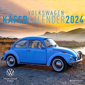 BRISA VW Collection Volkswagen jaarlijkse wandkalender-brochure-planner 2024 met VW Kever-motieven (30 x 30 cm)