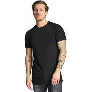 Urban Classics Pleat Raglan Tee T-shirt voor heren, zwart (black 7), M
