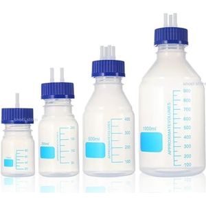 GL45 GL45 Veiligheidssluiting, kunststof fles met 1/2/3/4 gaten, voor het bewaren van vloeistoffen, fermentatiefles voor het bewaren van vloeistoffen met schaal (500 ml - 1 gaten)