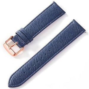 Jeniko Palm Bedrukte Lederen Band Echte Koeienhuid Horlogeband Handgemaakte Blauw Geel Bruin Bruin Heren Dameshorloge Armband (Color : Royal blue rose, Size : 15mm)