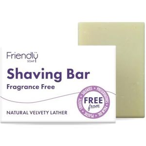 Friendly Soap - Geurvrije scheerstaven (95 g), rijk, rustgevend, plantaardig, dierproefvrij, met de hand gemaakt, geen conserveringsmiddelen of sulfaten, duurzaam
