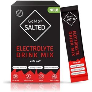 GoMo SALTED Hydration Aid | Elektrolyten zonder suiker laag in calorieën | verbeterde wateropname & snelle hydratatie | 30 porties elektrolyt sportpoeder met Zwitsers alpenzout | Cola smaak