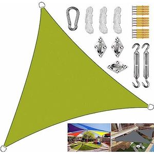 Terrasluifel met stevige bevestigingsset Luifeldriehoek Zonnezeilen for carport Tuin Patio Zeilluifel Weerbestendig Anti-Ultraviolet Geel Groen (Size : 4.5x4.5x4.5M)