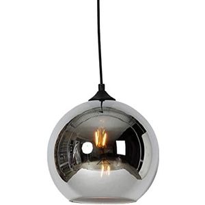 QAZQA - Art Deco Art deco hanglamp zwart met smoke glas - Wallace | Woonkamer | Slaapkamer | Keuken - Glas Rond - E27 Geschikt voor LED - Max. 1 x 60 Watt