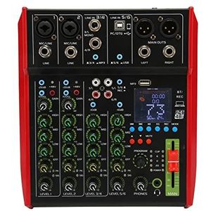 Sound Mixer Card, Clear Sound Plug and Play DJ Mixer DSP 6 Kanaals Multifunctioneel voor Zingen (US Plug)