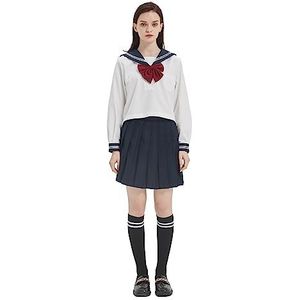 JK Uniform Japanese Kansai-stijl Sailor Uniform School Uniform Set lange mouwen plooirok set,42