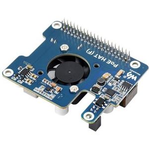 POE HAT (F) for Raspberry Pi 5, 802.3af/at-compliant, Power Over Ethernet HAT Expansion Board for Raspberry Pi 5, with Metal Heatsink,Onboard Cooling Fan