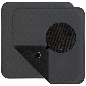 Herbruikbare, waterdichte stoelkussens bij incontinentie, wasbare onderleggers, absorberende bedkussen, antislip rolstoelhoes, ligstoelbescherming (zwart, 51 x 56 cm)