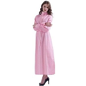 RACEART Pionier dameskostuum weide jurk Victoriaanse maagd (puur katoen) (M, roze)