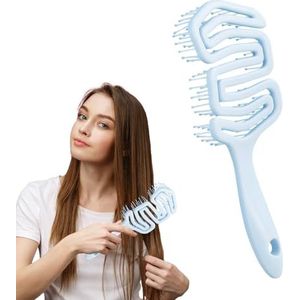 Ontwarringsborstel voor krullen, professionele krullen, multifunctionele styling, borstel voor bounce, nat en droog, vermindert tractie met natuurlijk effect, uniseks