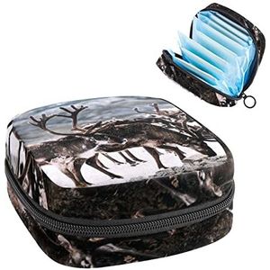 Opbergtas voor maandverband Pads, Menstruatie Cup Pouch, Periode Bag Organizer voor vrouwelijke Pads Tampons, Herten