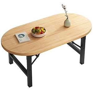 Prachtige klaptafel, kleine zittende eettafel in Japanse stijl, ovale salontafel in de woonkamer, vrijetijdstafel in de slaapkamer, draagbare buitentafel (Kleur: A, Maat: 100x50x52cm)