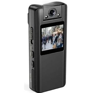 Lichaamscamera A22 1080P Full HD Nachtzicht Mini Body Camera met LCD-scherm Kleine camcorder Bike Police Cam Sports DV voor beveiliging, werkgegevens(With 128GB TF Card)