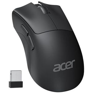 acer Draadloze Muis voor laptop, 1200 DPI ergonomische draadloze muis voor kantoor met 2,4 GHz USB A-ontvanger, 5 knoppen USB draadloze muis, compatibel met pc, laptop, desktop - zwart