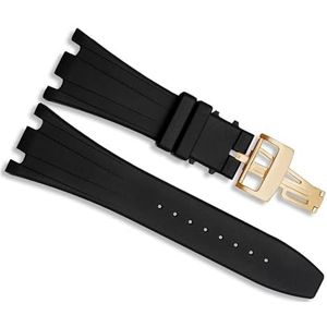 yeziu 28 mm waterdichte rubberen horlogeband voor AP-horlogebandjes met vouwgesp(Color:AP gold clasp)