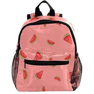 Watermelonpink Fruit Patroon Leuke Mode Mini Rugzak Pack Bag, Meerkleurig, 25.4x10x30 CM/10x4x12 in, Rugzak Rugzakken