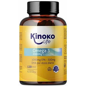 OMEGA 3 2000 mg | EPA 1000 mg | DHA 500 mg | 120 capsules | Wilde visolie | Hoge absorptie | Omega 3 vetzuren Supplement