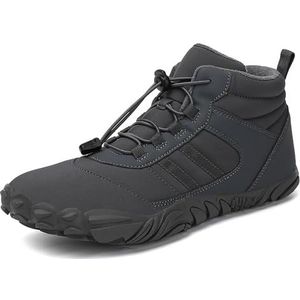 Barefoot schoenen, uniseks winterlaarzen, dames-herenschoenen, winter, warm, antislip, waterdicht, gevoerd, lichtgewicht winterschoenen, trailrunningschoenen voor dames en heren,Grijs,40 EU